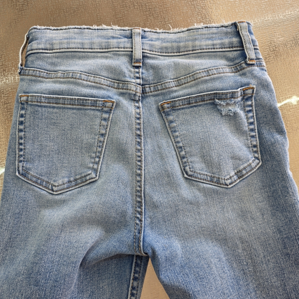 GAP Boys Light Wash Skinny Jeans Distressed Raw Hem Modern Casual Fit - Picture 5 of 8